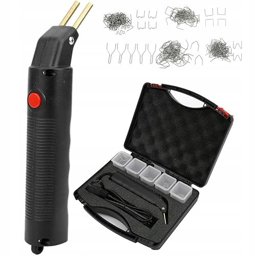 Rosfix - Juego de soldador de plástico (100 W, con 205 grapas – Pistola térmica LED, 230 V, hasta 400 °C, para reparación de carrocería, bricolaje | Herramienta de soldadura de plástico