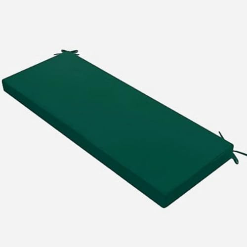 Cuscino per Panca da Giardino Impermeabile ,120/130/160/180 x 35/40/50 cm – Antiscivolo per Esterni/interni (2-3 posti) – per patio, Veranda, Altalene o Sedute da Finestra(Verde scuro,160x55x5cm)