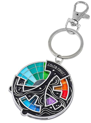 Color Fidget Wheel Metal Spinner Enamel Pin Portachiavi Rotante Colorati Per Gli Amanti Dell'Arte Spilla Da Bavero a Ruota Con Colori Creativi Identificano Rapidamente Le Relazioni Tonali