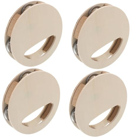 Toddmomy 4 Stück Selbstgemacht Holz Rassel für Babys Naturbelassen zum Bemalen und Basteln Montessori Lernspielzeug für Sensorische Entwicklung und Kreatives Spiel