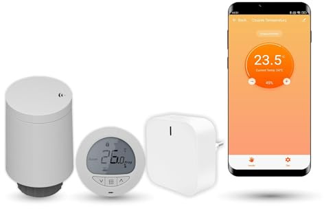 Automat-on Set für Fußbodenheizung mit Smart Heizkörperthermostat, Thermostat Fussbodenheizung und Zigbee Gateway | Steuerung mit Tuya, SmartLife oder ohne App | Kompatibel mit Alexa, Google Home