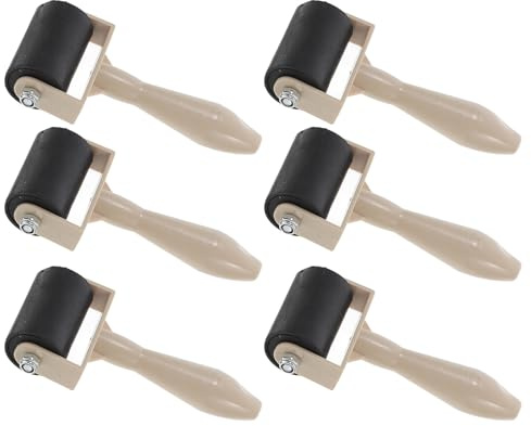 Sosoport Set da 6 Rulli in Plastica per Artigianale, Rullo per Adesivo e Inchiostro Pennello Applicatore, Strumento per Impressione Artistica e Pittura