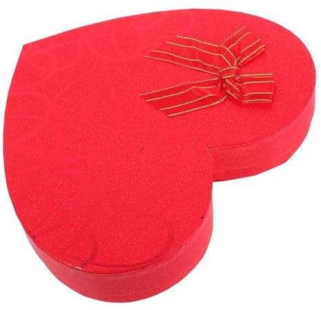 PLAFOPE Valentinstag Herz Geschenkbox mit 18 Fächern aus Dickem Papier Rote Pralinenschachtel mit Schleife für Muttertag Geburtstagsgeschenke und Süßigkeiten