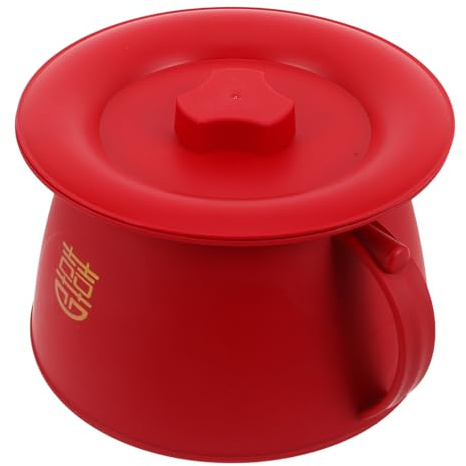 PAMINGONO Orinal Infantil Unisex de Plástico Rojo con Base Estable y Tapa, Diseño Ergonómico para Entrenamiento de Niños y Uso en Cama