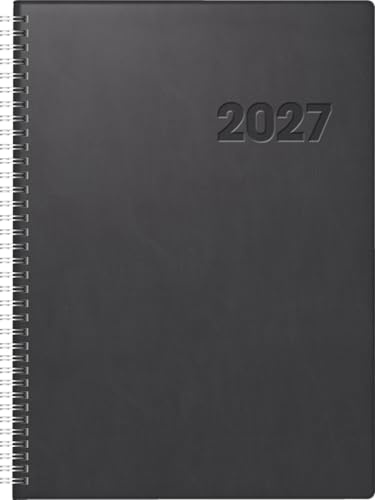 rido/idé 7027501907 Buchkalender Mod. Conform 2027 A4, Kunststoff, schwarz
