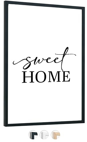 edihome, Marco A4, 21 x 29,7 cm, de Madera, Lámina Acrílica, para Título, Poster, Fotografías de Boda, Comunión y Diplomas (Negro)