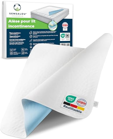 Sensalou Lot de 2 Alèses Imperméables 90x200 cm - Protège-Matelas Lavables