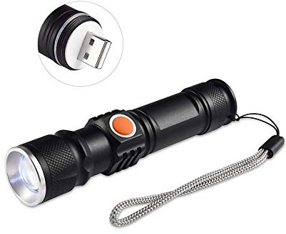 TrAdE Shop Traesio Mini Torcia T6 LED Tascabile CREE Zoom 3 modalità Ricaricabile USB ELETTRICA