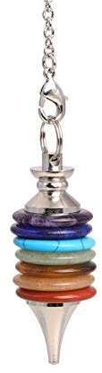 Pendule en cristal de quartz naturel pour 7 chakras, pour divination, véritable pierre de reiki, pendentif pour femme, guérison énergétique
