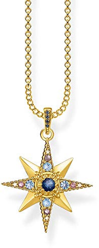 Thomas Sabo Damen Halskette Royalty Stern gold 925 Sterlingsilber, 40-45 cm Länge