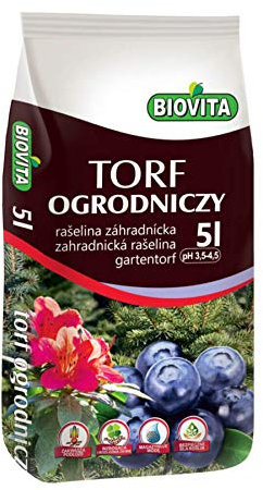 BIOVITA Tourbe de jardin, 5 l, matière première, préparation de surface acide