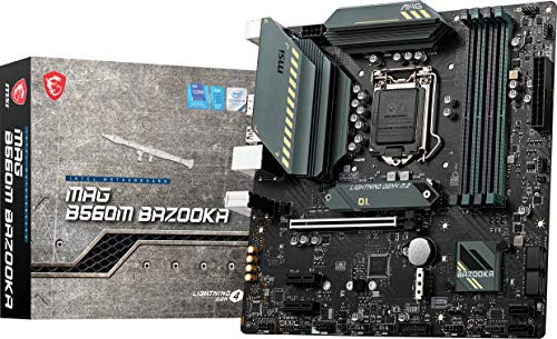 MSI MAG B560M Bazooka Gaming Motherboard (mATX, 11./10th Gen Intel Core, LGA 1200 Sockel, DDR4, PCIe 4, M.2 Slots, USB 3.2 Gen 2, 2.5G LAN, DP/HDMI)