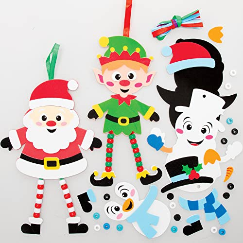 Baker Ross FE999 Weihnachts Bastelperlen Set - 5er Pack, Weihnachts Dekoration, Kreativsets für Kinder zum Basteln und Dekorieren