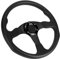 Volante, volante in lega di alluminio e pelle, piatto profondo del volante sportivo per auto da corsa da 350 mm con strisce colorate, accessorio modificato per auto universale(Nero)