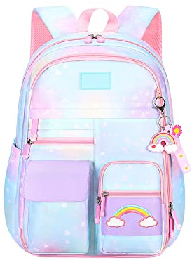 Surakey Fille Sac à Dos Arc-en-Ciel, Sacs à Dos Enfant Cartables Sacs pour École Sac de Voyage, Cartables Sacs École Sacs à Dos Primaire Sacs à Dos pour Enfants Cadeau pour Les Femmes Adolescentes
