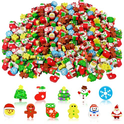 Jul radergummi barn, JUNEBRUSHS 150 stycken små pennor suddgummin jul söta mini suddgummin för klassrum läxor belöningar