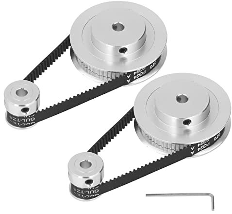 2er-Pack Synchronrad – 20T 60T Elastischer Geschlossener Zahnriemen, Steuerriemenscheibe aus Aluminiumlegierung, 200mm Länge, 6mm Breite(5mm/0.2in Bohrung)