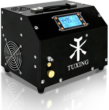 TUXING PCP Air Compressor 4500Psi/300Bar, LCD Display Version, Adjustable Auto-Stop High Pressure Compressor, Equipped with Water Cooling System, for Air Rifles/Airguns Scuba Tank 220V