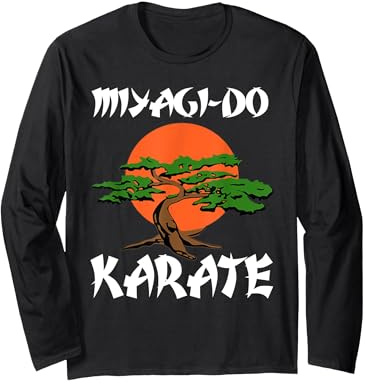 Bonsaï Vintage Miyagi-Do Karaté Cool Cadeau pour Jeunes Manche Longue, Unisexe pour Adultes, Noir, M