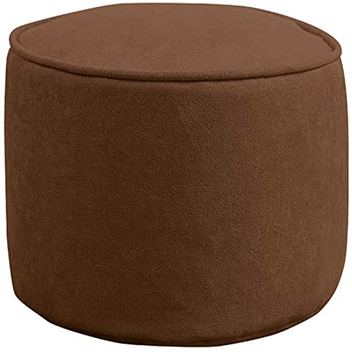 Runder, einfarbiger Pouf-Ottomane, abnehmbares, gefülltes Bodenkissen, Meditationskissen, Yoga-Kissen aus Baumwolle (braun 40 x 40 x 30 cm (16 x 16 x 12 Zoll))