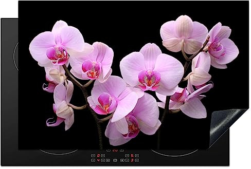 KitchenYeah© Copri Piano Cottura 80x52 cm Coprifornelli Tappetino per Induzione Fornello Tutto per la Cucina Orchidea - Fiori - Rosa - Flora