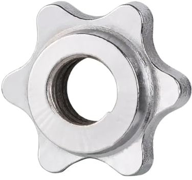 Gewichtheber-Zubehör, Anti-Rutsch-Klemmen, Feste Hantel, Sechskantmutter, Hantelstange, Kragenschraube, Hantelmutter (Color : Silver)