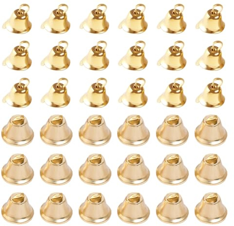 100 Stück kleine goldene Freiheitsglocken, Weihnachtsglocken, Basteln, kleine Glocken, Weihnachtsglocken, Weihnachtsglocken, Weihnachtsglocken, Ornamente, Dekorationen, Windspielglocken