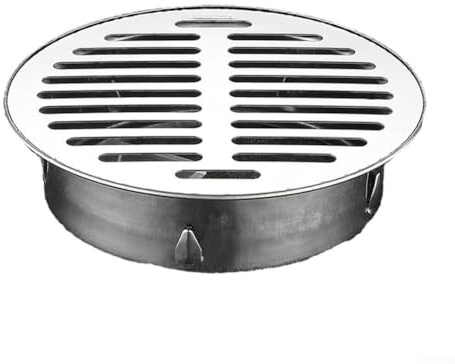 Coladera de piso de acero inoxidable con inserción de rejilla con diseño hueco grande, se ajusta a tubos de drenaje de 50 mm a 200 mm, fácil instalación para drenajes de interior y exterior (125 mm)