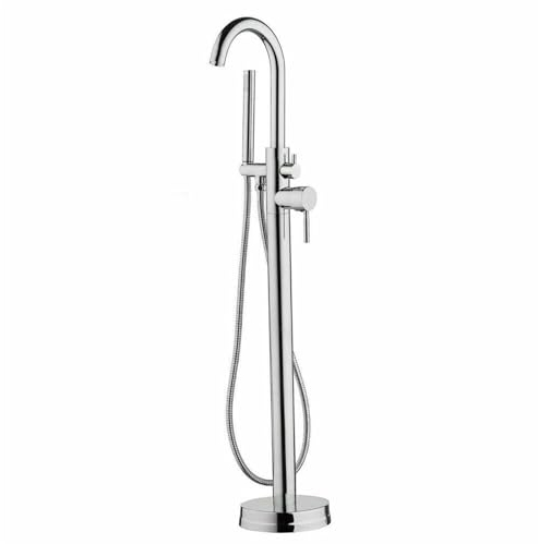 HOARLICN Badewannenarmatur Freistehend, Wannenarmatur Stehend Handbrause Bodenmontierter Wasserhahn Retro Stand Brause Nostalgie Bad Für Einzelpersonen, Familien, Duschräume