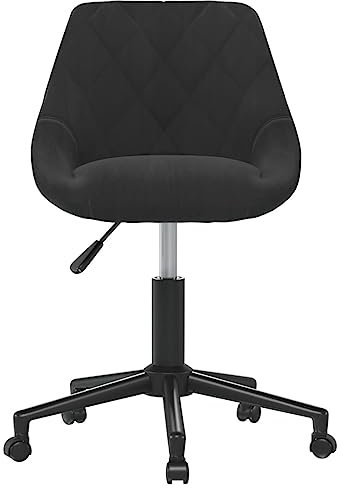 HETFTJN Kleiner Sessel Armlehnstuhl Esszimmer Gartenstuhl Armchair - Esszimmerstuhl Drehbar Schwarz Samt für Küche Speisesaal Büro Esszimmer