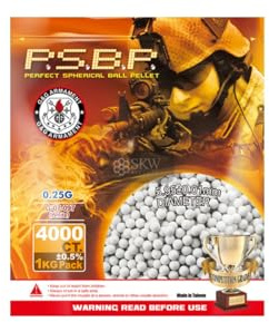 Bolas de 0,25 g Blancas para Airsoft no biodegradables. Blsa de 1 kg 4000 BBS - Marca G&G