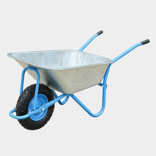 GUAWJRZDP Handwagen, Metall Bauschubkarre, Gartenwagen, Karre Schiebkarre Mit Aufblasbaren Rädern, Hochleistungs-Hofwagen, for Rasen, Bauernhof, Gartenarbeit