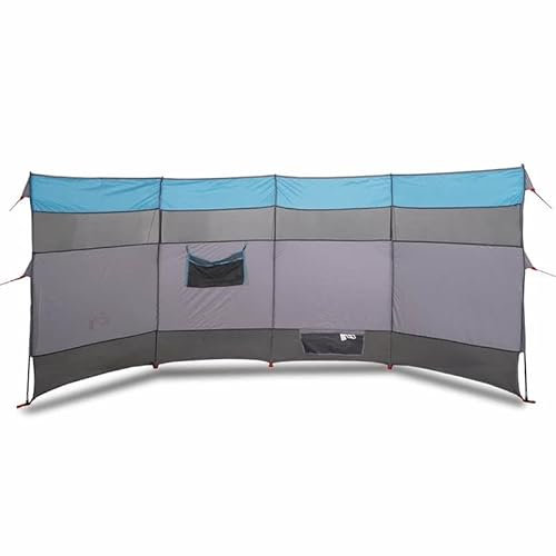 Brise-vent de camping imperméable 366 x 152 cm – Brise-vue mobile pour toilettes et douche – Paroi de protection bleue pour la vie privée en camping