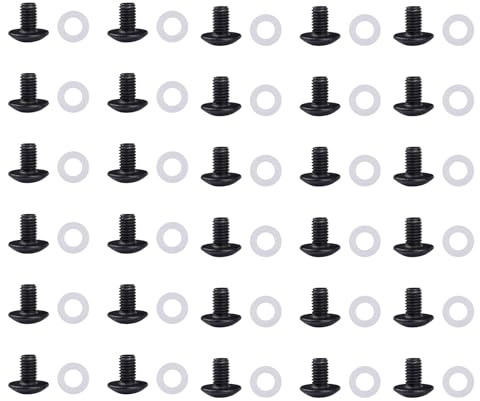 GeeekPi 30PCS #10-32 x 5/16 Pan Head Screws with Washers for DeskPi RackMate T1/T0/T2/TL1 Server Cabinet (Black)