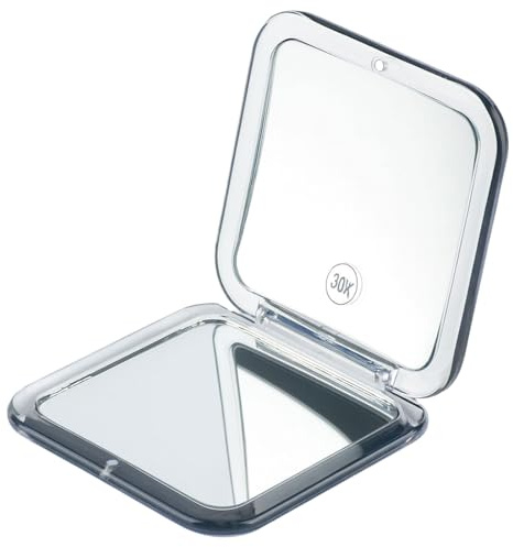 SSKHE Specchio ingranditore da viaggio, piccolo specchio compatto 30x, specchio tascabile a doppia faccia con ingrandimento 1X/30X, specchio pieghevole portatile per trucco, viaggi, regalo da donna
