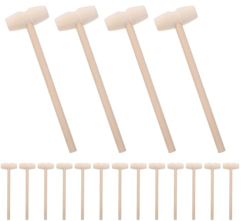 MUSISALY 30Pcs Mini Wooden Mallet Hammer Set for – Solid Wood Small Hammer for Chocolate Cracking and Cake Party Play – Educational Tool
