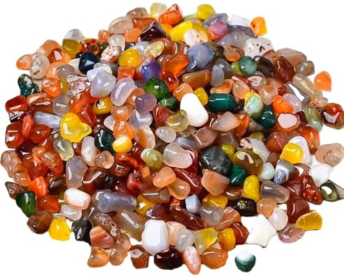 DabbOo 200g Pietre Decorative Sassi Acquario Acqua Dolce Pietre da Giardino Adatto per Decorazione del Pavimento del Giardino Serbatoio di Vetro Dell'acquario(4-6mm Ghiaia di Agata Colorata)