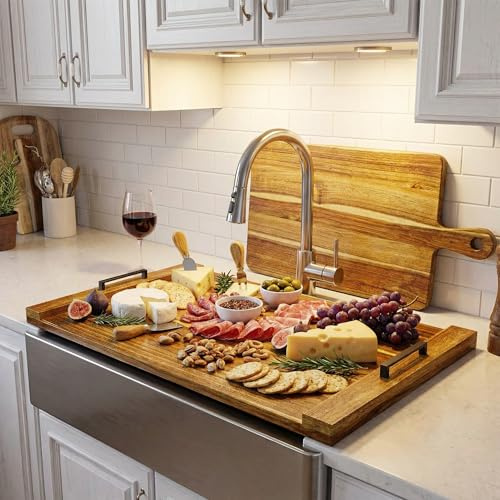 Noodle Board Stove Cover with Handles, Multiple Stove Top Cover Board for Electric/Gas Stove Top(Rust)