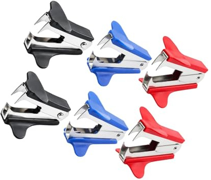 6 Stück Entklammerer Enthefter Set,Klammerentferner,Heftklammerentferner,Tacker Entferner,Heftklammern Entferner,Klammeraffe,Enttackerer,Handheld Creative Heftklammer Binder für Büro Schule Heim