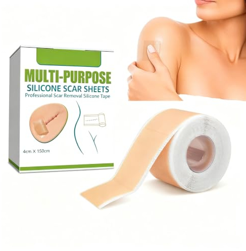 Fogli Cicatriziali in Silicone, (4cm*1.5m) Cerotti per Cicatrici in Gel Autoadesivi, Aiuta a migliorare l'aspetto delle cicatrici, Trasparenti, Tagliabile, Morbidi