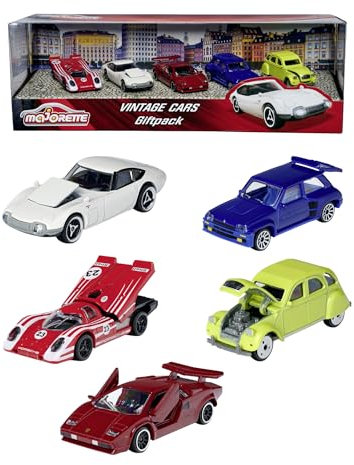 Majorette - Vintage Giftpack - Voitures Miniatures en Métal - Coffret 5 Véhicules (1/64ème) - 212053304SMO