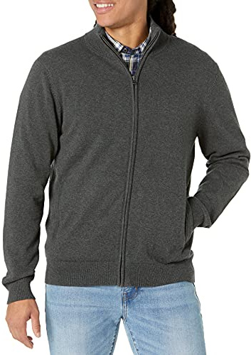 Amazon Essentials Herren Pullover mit durchgehendem Reißverschluss