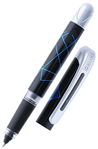 Online 12537/3D - College Virtual Blue, Tintenpatronen-Rollerball, Standard-Tintenpatronen, Magic-Ball-Technik, ergonomisches Softtouch-Griffstück, 1 Stück