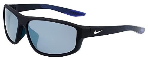 Nike BRAZEN FUEL DJ0805 451 Matte Obsidian/Grey-Silver Sunglasses Man Iniettato, Modified Rectangle, 62