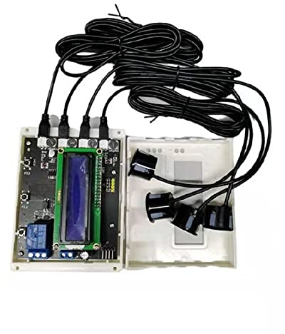 Taidacent 12V 24V Relay Output 4 in1 Ultrasonic Parking Sensor Ultrasonic Proximity Range Finder Distance Sensor with LCD1602 Distance Can Be Set (12V Relay Output, 250cm Cable Length for Probe)