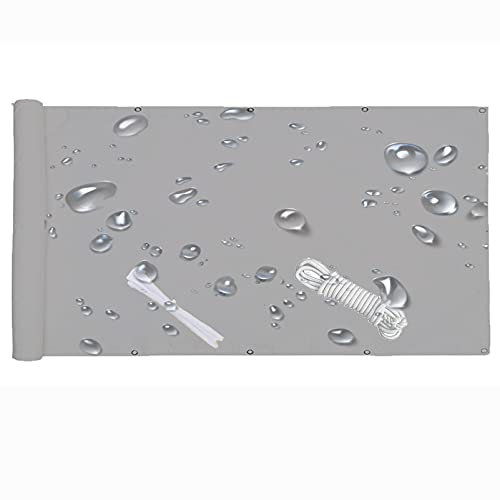 QIAOH Balkon Sichtschutz 50cmx800cm, Balkonabdeckung Balkonsichtschutz Balkonverkleidung Blickdichte Windschutz, Nylon Kabelbinder Und Kordel