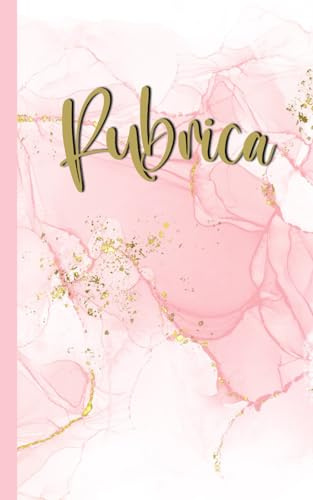Rubrica Alfabetica Tascabile: Mini Agenda con Indice A-Z per Custodire Contatti, Numeri di Telefono, Indirizzi Email e Password – Fantasia Marmo Rosa