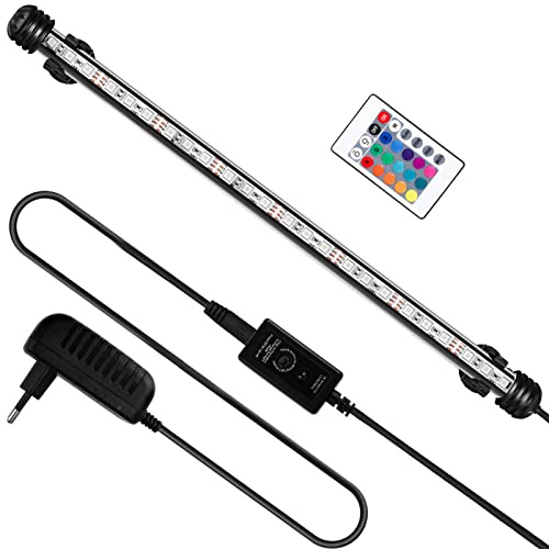 Yakimz Aquarium LED, 4,2W RGB-Licht, IP67 Wasserdicht, Universal Aquarium-Lampe für Fisch- und Pflanzenbecken, EU-Stecker