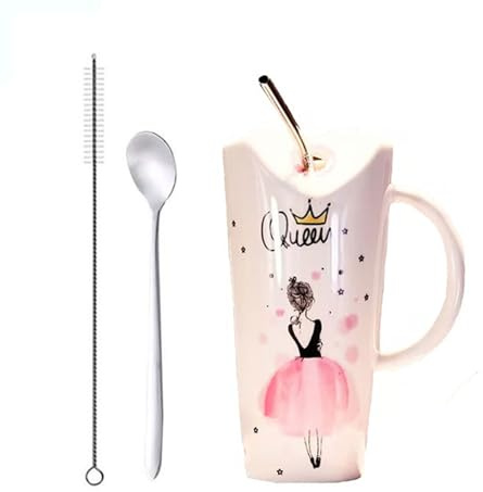 Xfeyaqlo Tasse Femme Jolie Café - Grande Tasse Large en Toute Confiance, Comme une Reine - Idée Cadeau pour Petite Amie ou Femme - Céramique, 600ml (B)