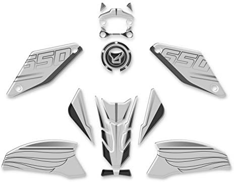 3D-Harz-Aufkleber-Set kompatibel mit Honda CB 650 R 2019-2022 Line Style FS-CB650R(NWS) (Silber)